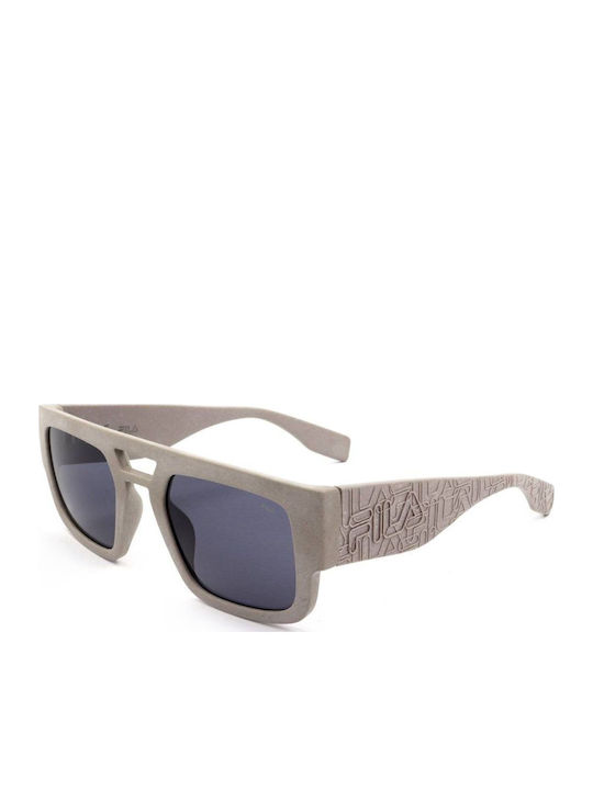 FILA Men's Sunglasses with Gray Plastic Frame and Blue Lens