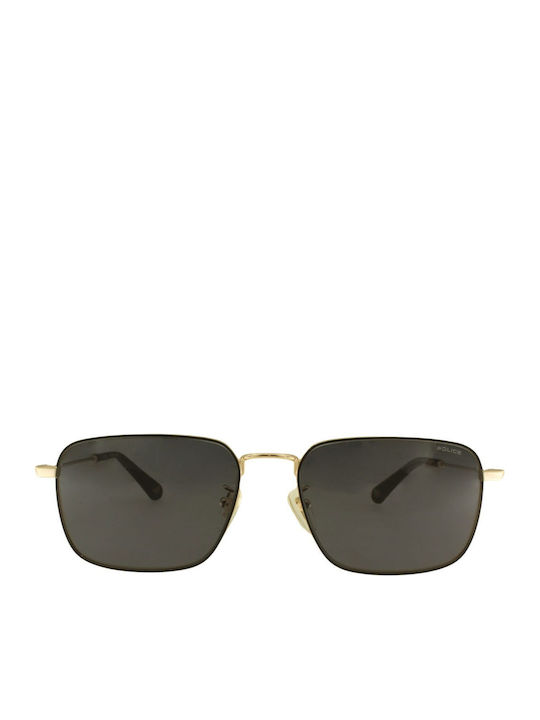 Police Unisex Sunglasses With Gray Metallic Frame And Blue Lens SPLR73 0302
