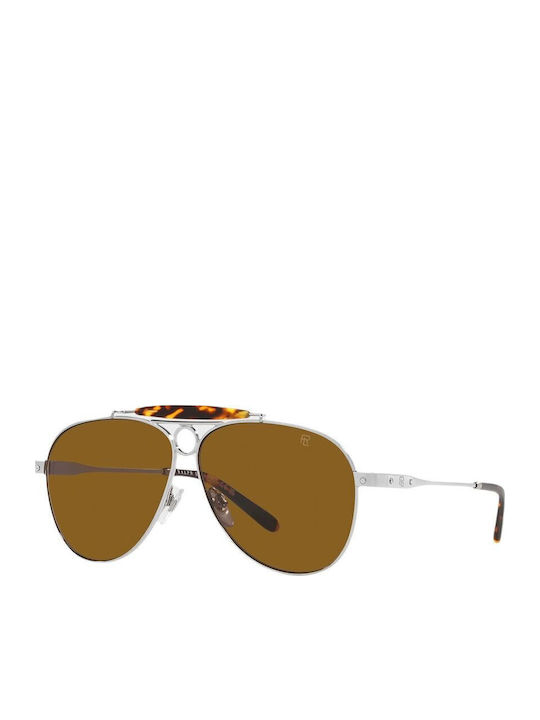 Ralph Lauren Unisex Sunglasses with Silver Metal Frame and Brown Lens RL70789 001336