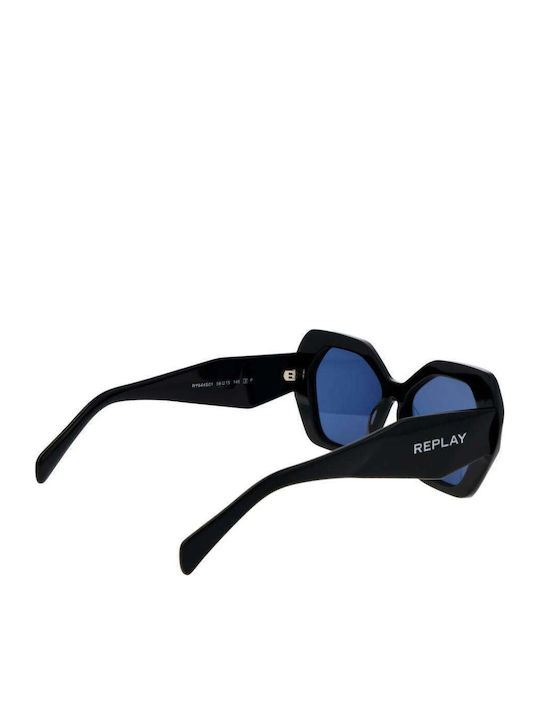 Replay Unisex Ochelari De Soare Cu Ramă Neagră Din Plastic