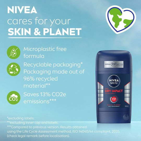 Nivea Dry Impact Αποσμητικό 72h σε Stick 50ml