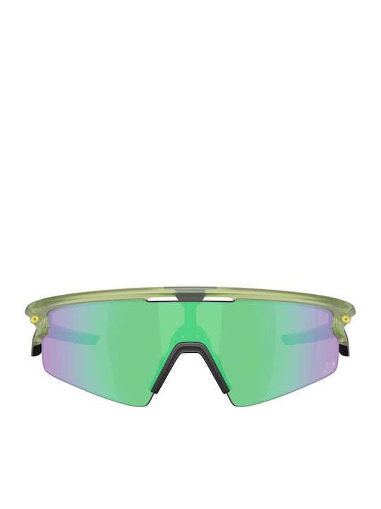 Oakley Sun Male Sunglasses with Green Horn-Rimmed Frame and Green Lens