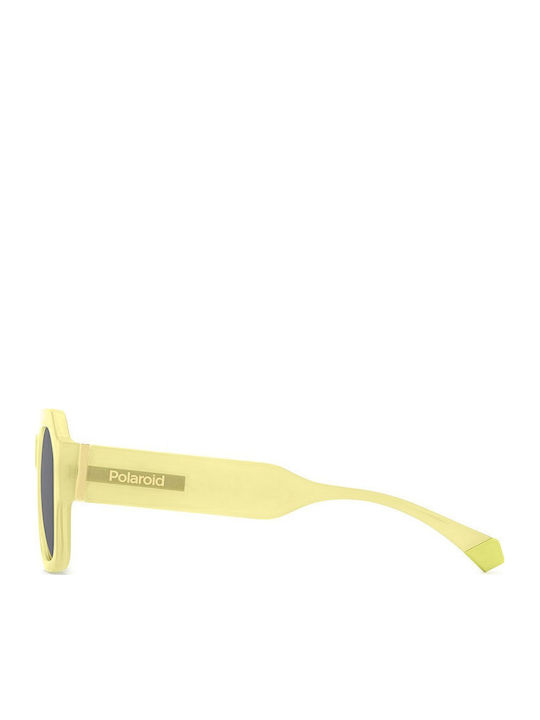 Polaroid Sunglasses with Yellow Plastic Frame and Gray Lens PLD6212/S/X 40G/M9
