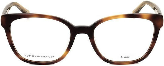 Tommy Hilfiger Femei Plastic Rame Ochelari Fluture Maro Broască țestoasă TH1840 05L