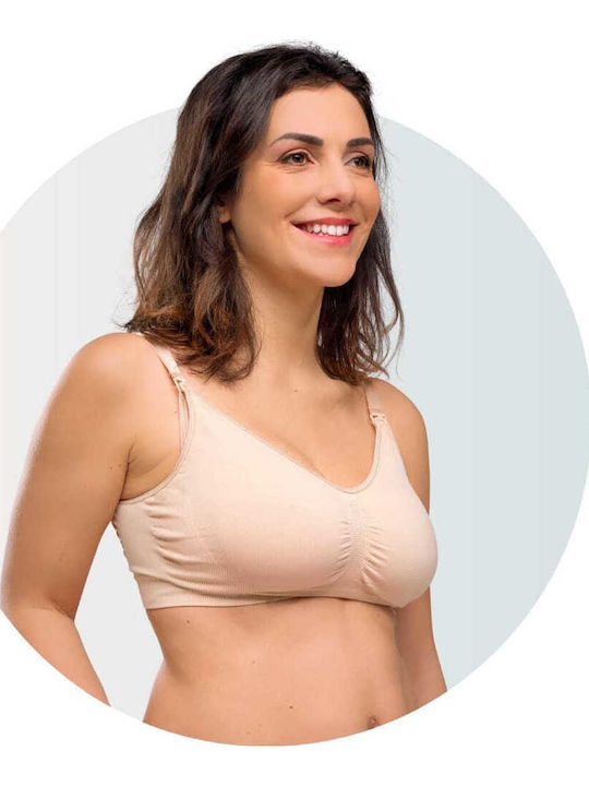 Carriwell Maternity & Nursing Sports Bra with Clips Beige