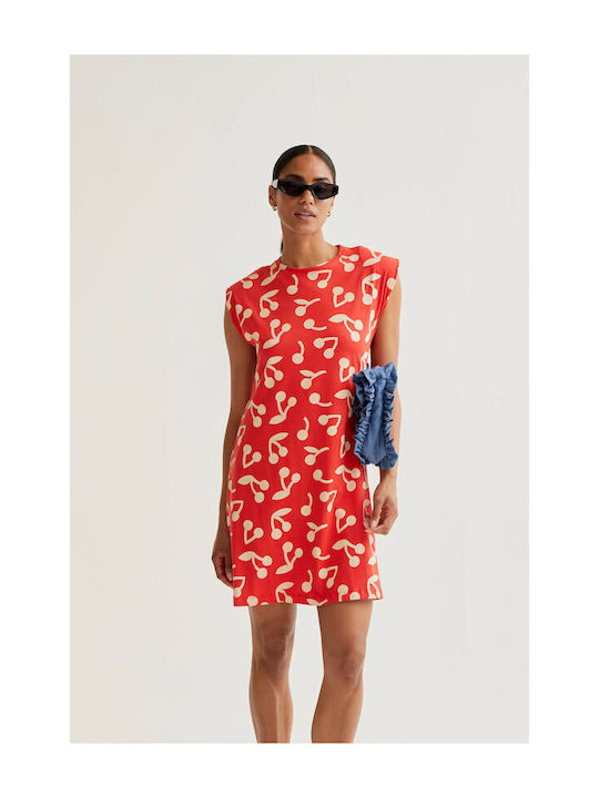 Summer Mini Dress Burgundy Red
