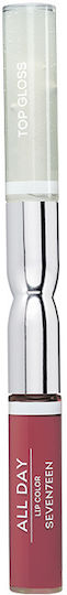 Seventeen All Day Lip Color & Top Gloss Υγρό Κραγιόν Metallic 05 Habiscus 10ml