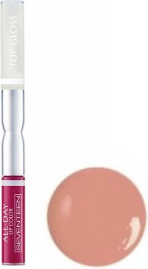 Seventeen All Day Lip Color & Top Gloss Υγρό Κραγιόν Metallic 02 Natural Beige 10ml