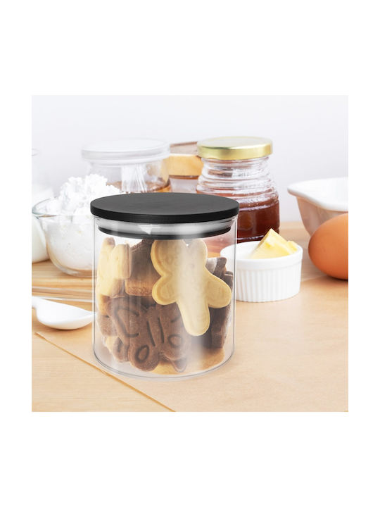 Orion Glass Black Coffee Pasta Jar with Lid 450ml