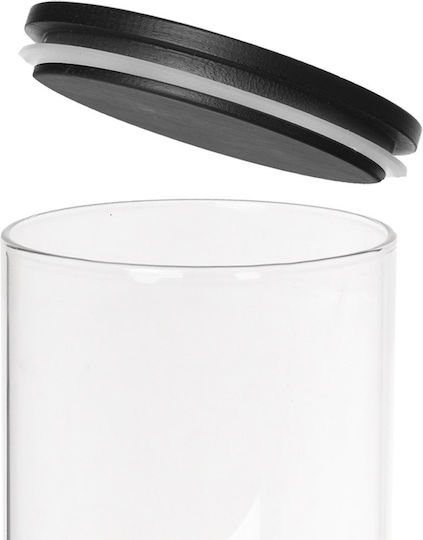 Orion Glass Black Pasta Jar with Lid 1500ml