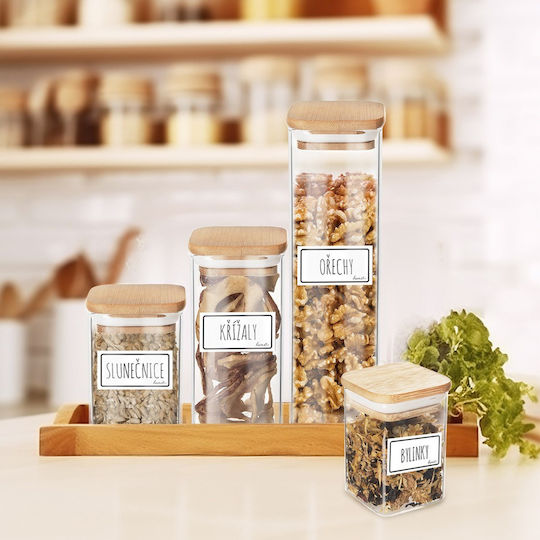 Orion Βάζο για Καφέ / Ζυμαρικών με Καπάκι Γυάλινο Καφέ 200ml