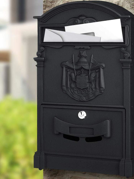 Bakaji Briefkasten Für Draußen Metallisch In Schwarz Farbe