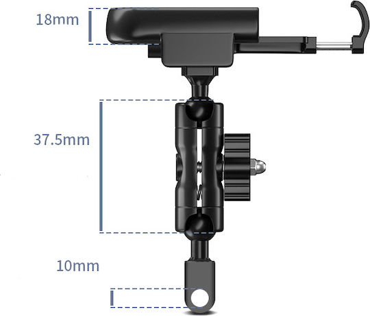 Gub P50 Motorcycle Phone Mount with Adjustable Arm for Mirror