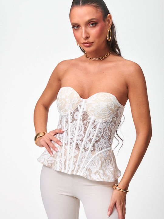 Women's Blouse Corset Top White