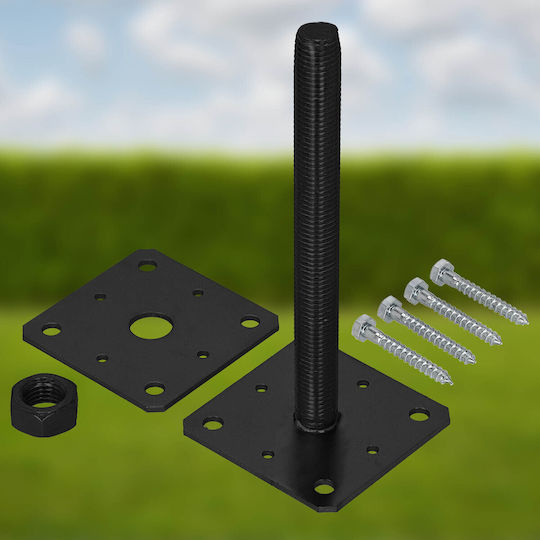 Kotarbau Adjustable Steel Screw-in Post Base Anchor Gazebos Wind M24 Thread Anthracite 110 X 252 Mm