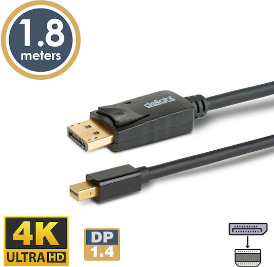 Alista Home Cablu DisplayPort male - mini DisplayPort male 1.8m Negru (GLB_20336B)