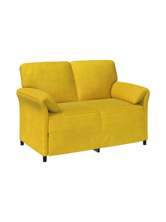 Canapea Cu Două Locuri Catifea Galbenă 138x83x95cm
