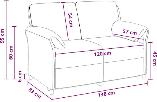 Doppelsitzer Samt Türkis 138x83x95cm