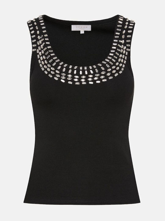 Women's Cotton Sleeveless Black Blouse