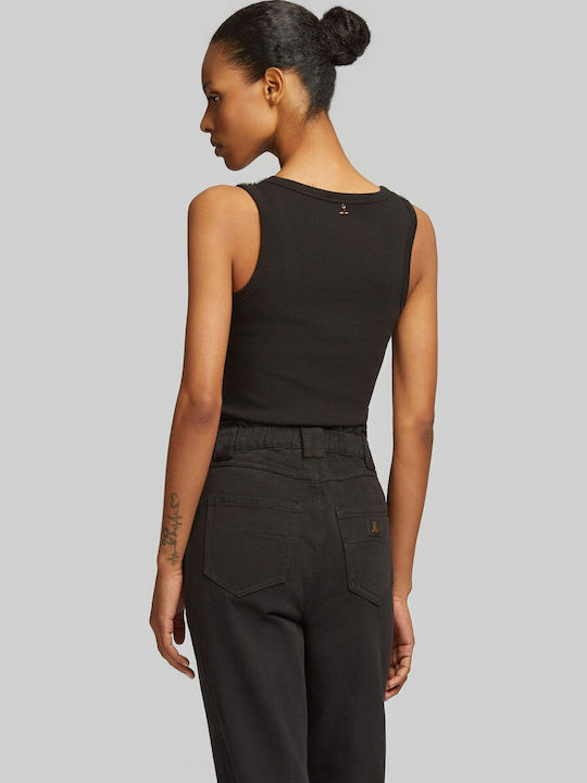 Women's Cotton Sleeveless Black Blouse
