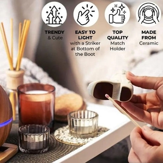 White Ceramic Matchstick Holder