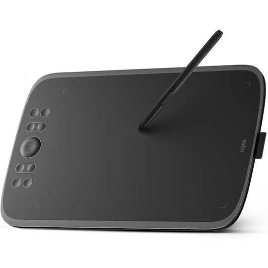 Ugee M908 Tabletă Grafică 10x6.25" Usb 8 Butoane 16384 Niveluri de Presiune 8 Vârfuri de Schimb Compatibilă cu Telefonul Pictură Design Creație Artistică Schiță – Negru