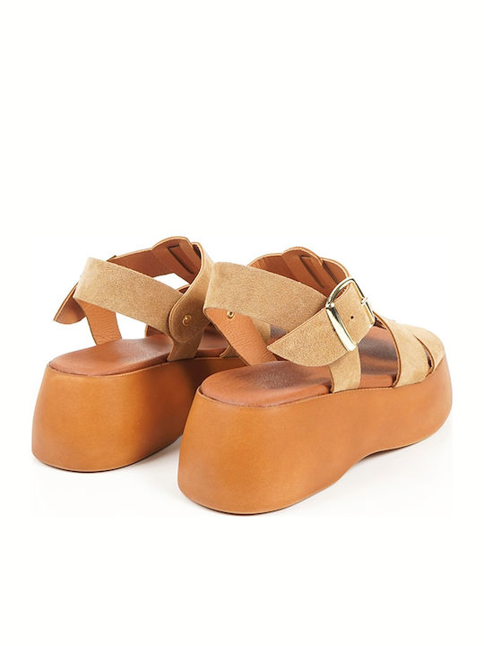 Women's Flat Sandals Flatforms Beige