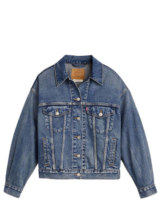 Trucker Γυναικείο Μπουφάν για Χειμώνα Dark Wash