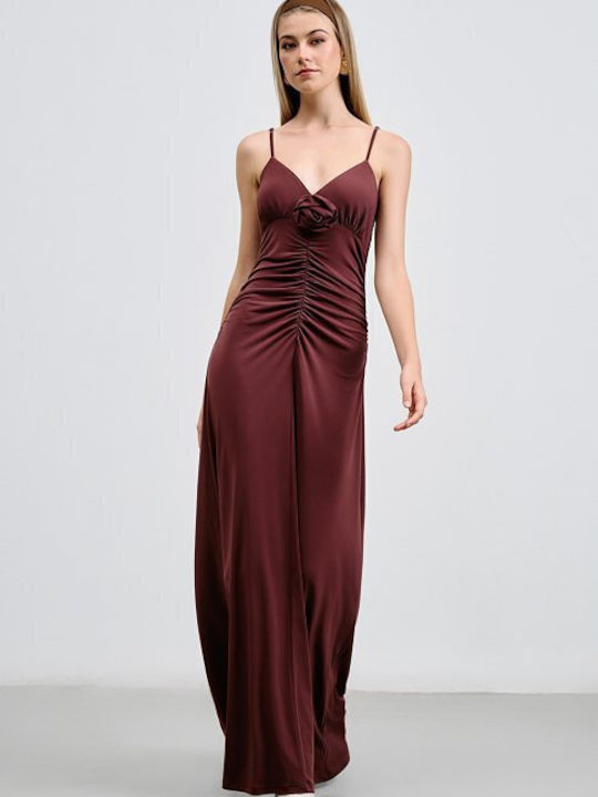 Summer Maxi Evening Dress Burgundy