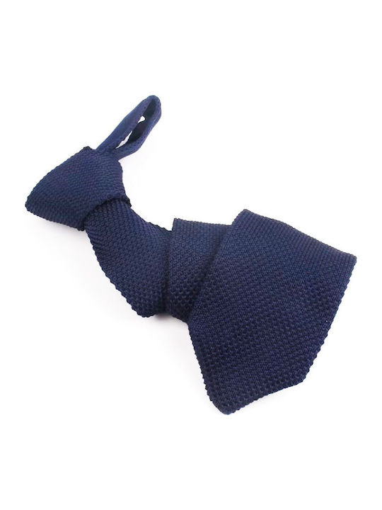 Martin & Co Men's Synthetic Knitted Tie In Navy Blue Color