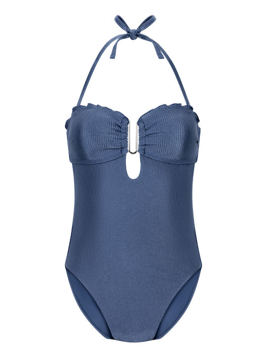 Strapless Blue Swimsuit
