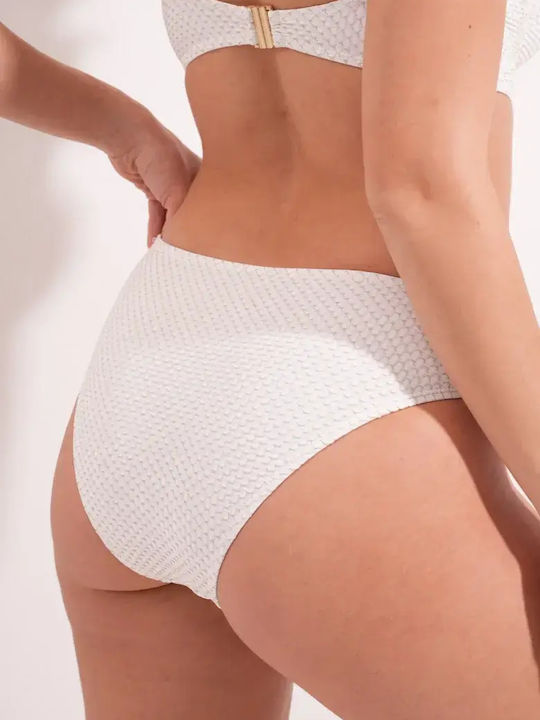 Swimsuit with Openings Ecru Push Up
