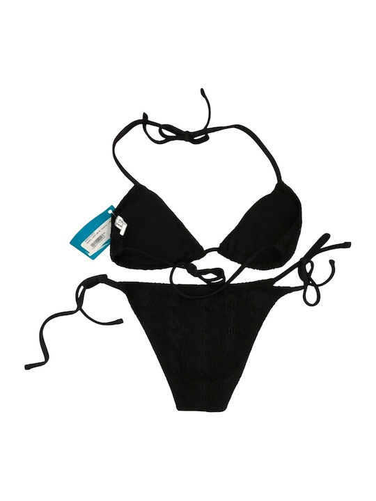 Set Bikini Τριγωνάκι με Αφαιρούμενη Ενίσχυση & Brazil μαύρο