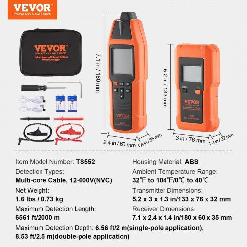 Vevor DXDLDWQ8FTLCTSLZ2V9 Ανιχνευτής Καλωδίων