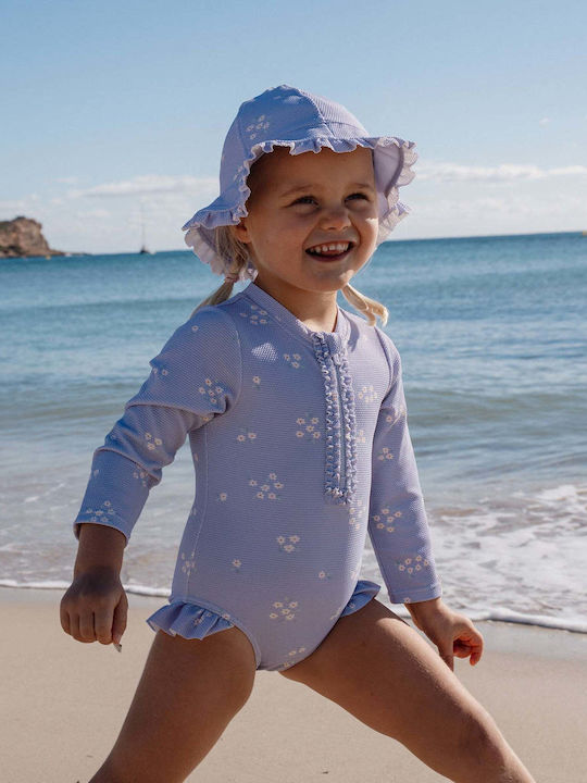 Little Dutch Kids One-Piece Swimsuit With Long Sleeve Dreamy Lavender