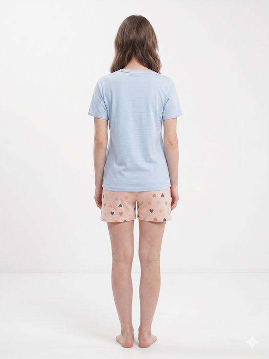 Lido Underwear Καλοκαιρινό Γυναικείο Σετ Πιτζάμας Γαλαζιο