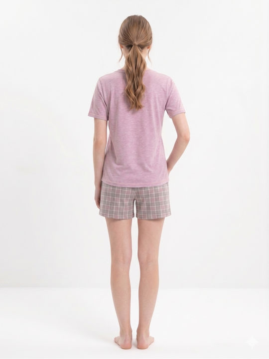 Lido Underwear Καλοκαιρινό Γυναικείο Σετ Πιτζάμας Ροζ