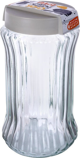 Excellent Houseware Βάζο για Ζάχαρη / Καφέ / Τσάι με Καπάκι Γυάλινο Διάφανο 1600ml