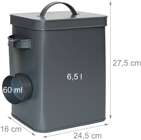 Relaxdays Κουτί Γενικής Χρήσης με Καπάκι Γκρι 6500ml