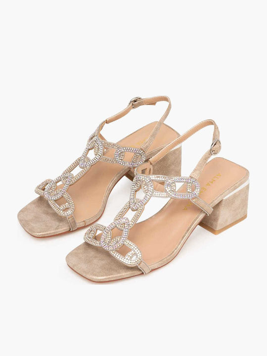 Damen Sandalen Bronzefarbe