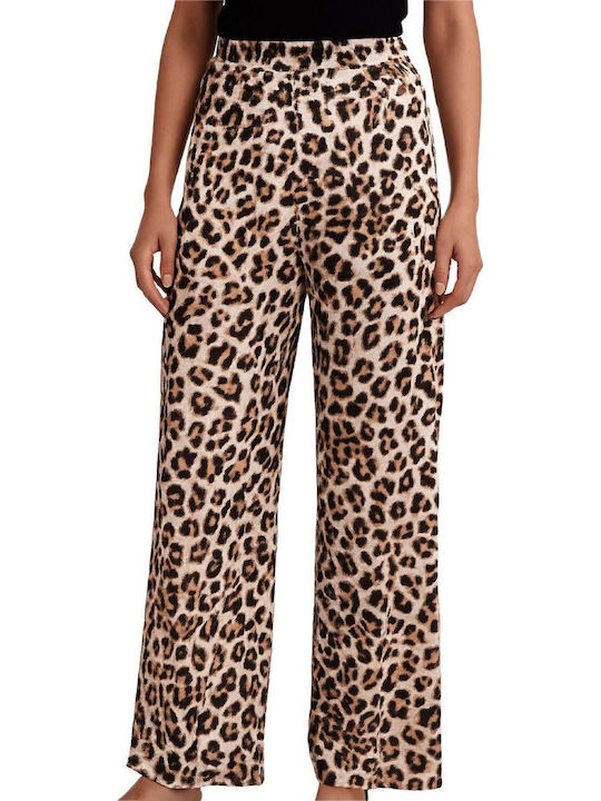 Vero Moda Joy Pantaloni Dama Din Țesătură Croială Wide Negru