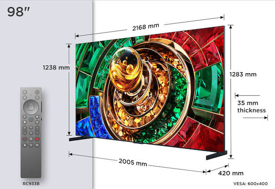 TCL Smart Τηλεόραση 98" 4K UHD RGB-Mini LED RM9L HDR (2026) 98RM9L