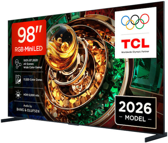 TCL Smart Τηλεόραση 98" 4K UHD RGB-Mini LED RM9L HDR (2026) 98RM9L