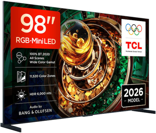 TCL Smart Τηλεόραση 98" 4K UHD RGB-Mini LED RM9L HDR (2026) 98RM9L