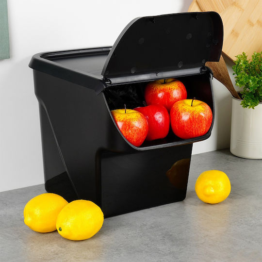 Vilde General Use Box with Lid Plastic Black 27.5x26x34cm