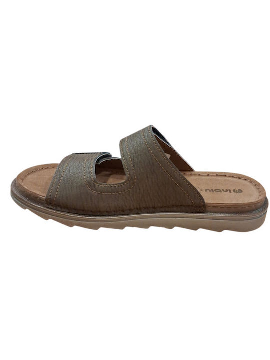 Leather Men's Sandals In Brown Colour