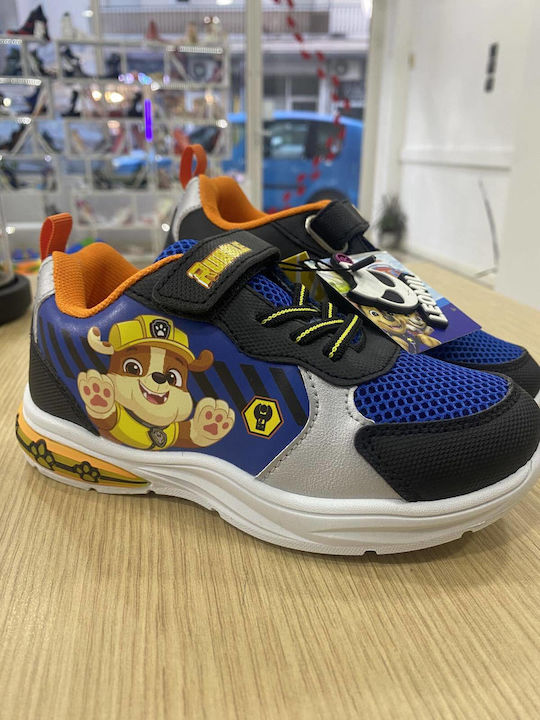 Παιδικά Sneakers με Σκρατς & Φωτάκια Μπλε