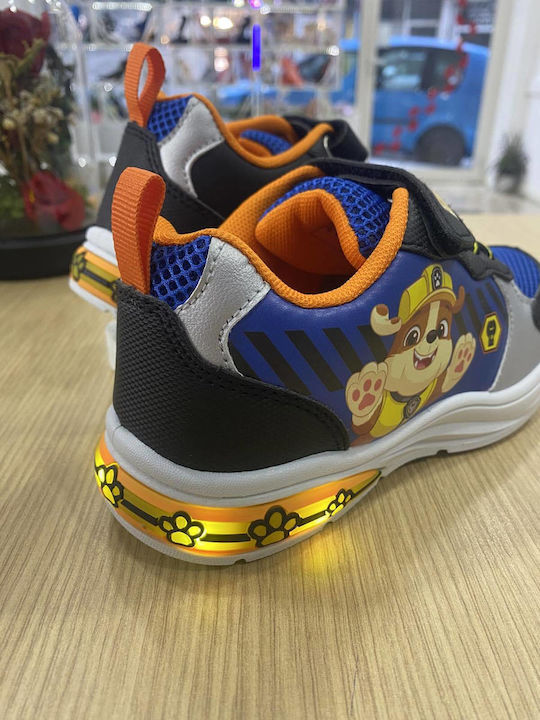Παιδικά Sneakers με Σκρατς & Φωτάκια Μπλε