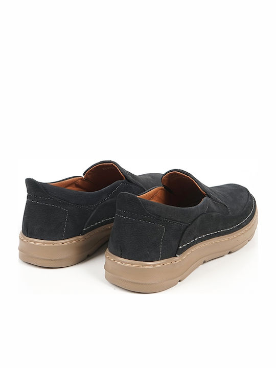Δερμάτινα Ανδρικά Loafers σε Μπλε Χρώμα