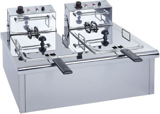 M&M equipment Friteuză Electrică Dublă cu Capacitate de 2x7l